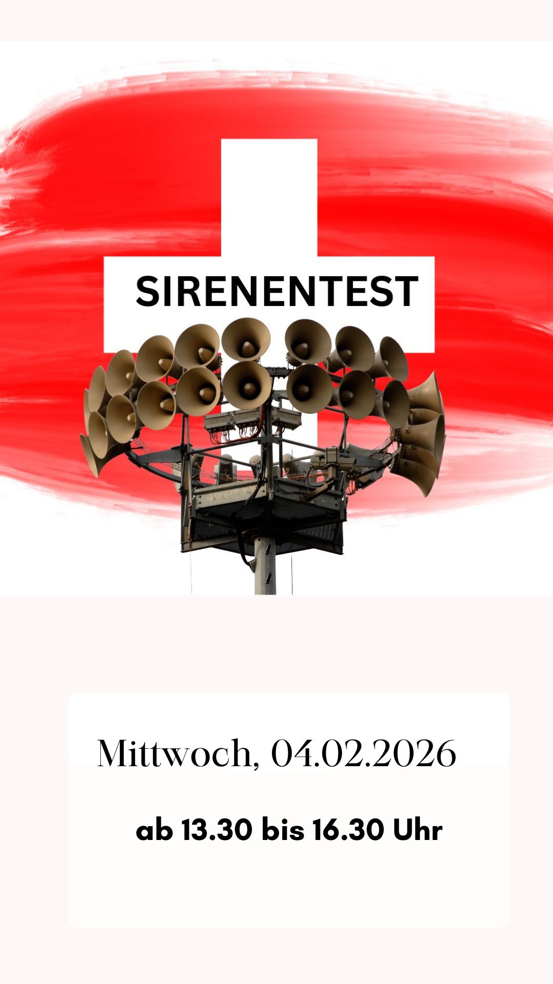 Bild mit Datum und Zeit Sirenentest